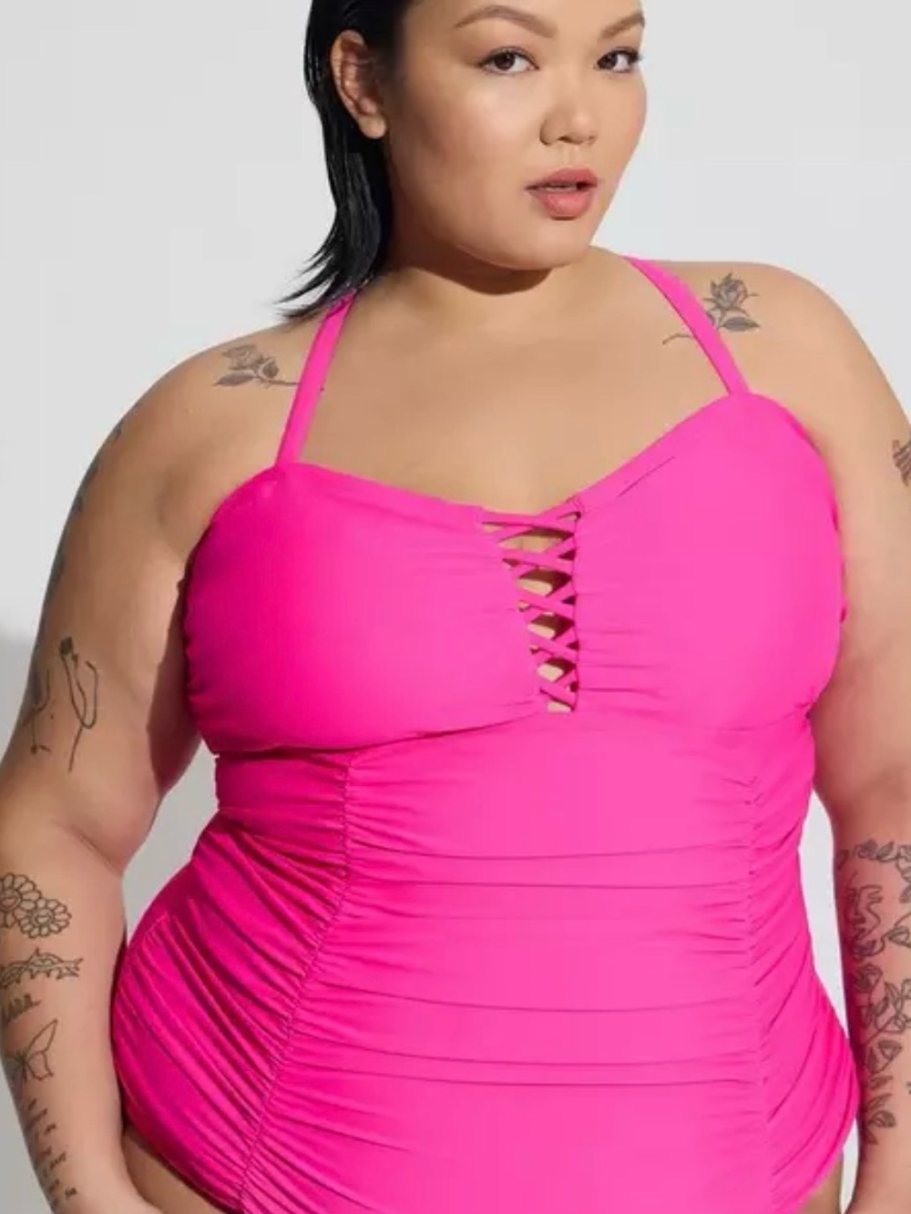 Torrid Slim Fix Lattice One Piece Swimsuit